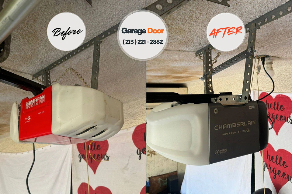 Before and after: garage door repair Knik-Fairview, AK